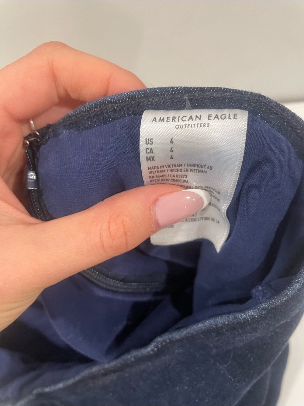American Eagle Dark Blue Denim Mini Skirt - Picture 3 of 4